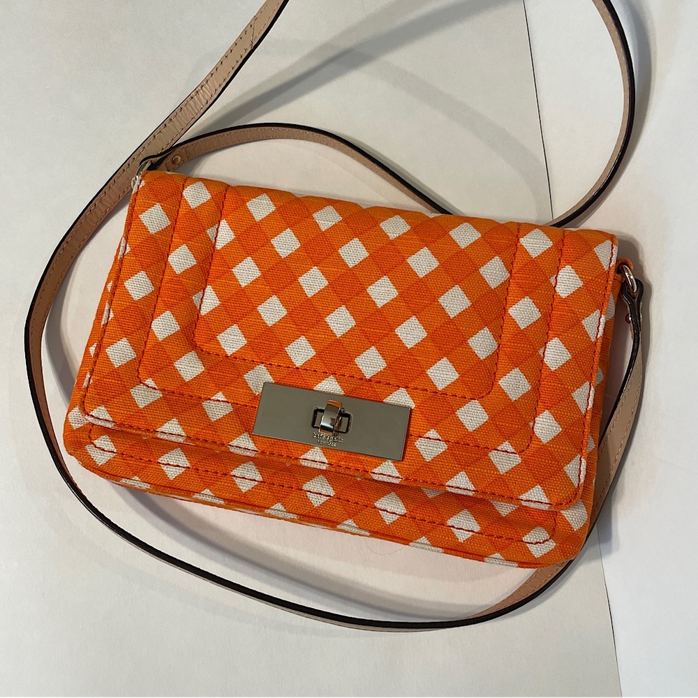Kate Spade orange clutch purse crossbody